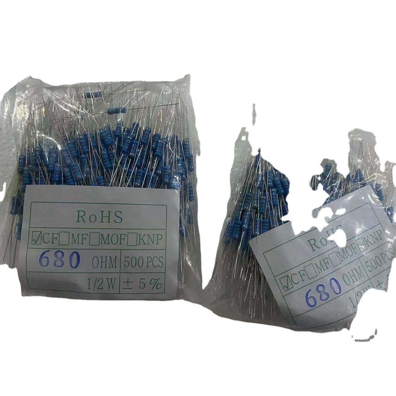 Резистор 680 Ом 1/2 Вт. 5% пятицветный кольцевой металлический пленочный резистор 680 Ом 1/2 Вт. 5%