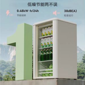 Retro Style Mini Refrigerator 131L With Glass Door Adjustable Thermostat For Beverages And Wine Home Use - Product Image 3