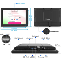 Pantalla táctil de quiosco interactivo digital de autoservicio de 10,1 "con código QR opcional para señalización de animación de restaurante