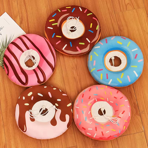 ปลอกคอ<span class=keywords><strong>แมว</strong></span>แบบปรับได้ ลายการ์ตูน ผ้าโพลีเอสเตอร์ สำหรับฟื้นตัวหลังบาดแผล ดีไซน์โดนัทน่ารัก ป้องกันการ<span class=keywords><strong>เลีย</strong></span> - Product Image 5