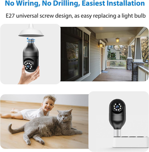 กล้องวงจรปิด PTZ IP WiFi 360 องศา รูปทรงหลอดไฟ มองเห็นในเวลากลางคืนอัตโนมัติ ใช้ได้ทั้งภายในและภายนอกบ้าน พร้อมการ์ดหน่วยความจำและที่เก็บข้อมูลบนคลาวด์ เซ็นเซอร์ CMOS 2MP ขั้ว E27 - Product Image 2