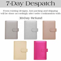 Agenda scolaire/de bureau Hongbo Shining Litchi Pebble Leather A6 à anneaux dorés, éco-responsable, best-seller, idéal comme cadeau