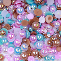 Juli – perles plates artisanales en Abs, perles rondes brillantes de 3 à 10mm, mélange de tailles, perles en plastique à dos plat Ab, 2022