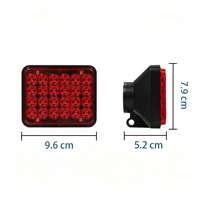 Feu de signalisation LED stroboscopique 24W, carré, rouge et bleu, lampe de balise d'urgence, boîtier ABS, lumière de sécurité clignotante pour chariot élévateur, VTT, moto