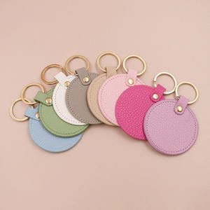 Llavero Redondo de Cuero PU, Colgante Creativo para Bolsos, Elegante y Portátil, Adorno para Llaves, Regalos Promocionales para Mujeres - Product Image 3