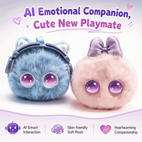 Jouet en peluche électronique intelligent pour animaux de compagnie, thème pastel esthétique, décoration de chambre d'enfant, avec rembourrage en coton PP, vente en gros