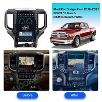Autoradio Android 15 de 13,6 pouces 8+128 Go pour Dodge Ram 1500 2500 3500, lecteur multimédia automobile, écran tactile, GPS, unité principale