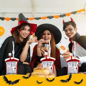 Bolsas Reutilizables a Prueba de Fugas para Bebidas con Diseño de Vampiro para Halloween, Bolsas para Jugos y Cócteles con Diseño de Bolsa de Sangre IV - Product Image 5