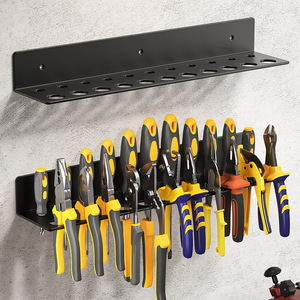 Estante de almacenamiento de herramientas montado en la pared, de acero al carbono, de 2 niveles, para alicates, destornilladores, organización de taller - Product Image 2