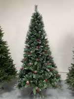 Sapin de Noël artificiel pré-éclairé de 6 pieds en PVC et PE, facile à monter, avec lumières multicolores