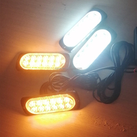 Blanc et jaune 12LED feux latéraux de voiture de jour mi-grille clignotant télécommande sans fil LED lumières stroboscopiques accessoire
