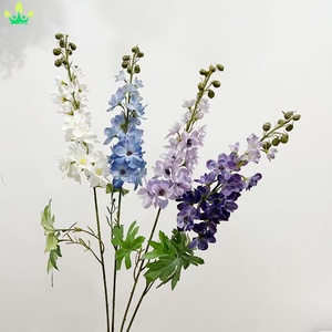 Fiori di seta Larkspur Bluebonnet artificiali a stelo lungo <span class=keywords><strong>Flora</strong></span> per vaso alto decorazione floreale del giorno del ringraziamento per la casa - Product Image 3