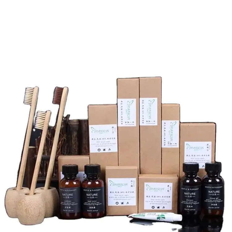 Kit de aseo de bambú ecológico, venta directa de fábrica, para invitados de hotel, venta al por mayor