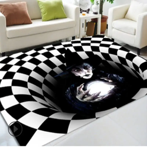 <span class=keywords><strong>Tapis</strong></span> de porte en polyester 3D à effet visuel, rembourré, pour salon, <span class=keywords><strong>cuisine</strong></span>, <span class=keywords><strong>tapis</strong></span> sur mesure, <span class=keywords><strong>blanc</strong></span>, noir, directement de l'usine - Product Image 5