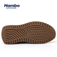 Hambo Nouvelles baskets de course rétro en cuir véritable pour hommes, respirantes, tendance, polyvalentes, chaussures de sport décontractées pour hommes