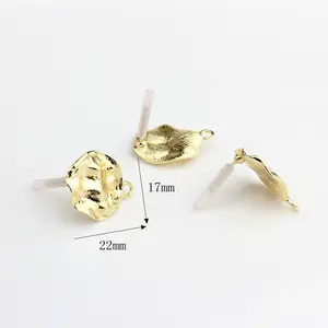 Reasonable Price Women's Irregular Round Shape Earrings Gold Plated Zinc Alloy Fashion Jewelry Earrings