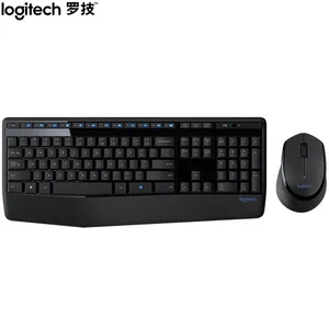 Logitech MK345ワイヤレスコンボフルサイズキーボード、パームレストと快適な右利き用マウス-ブラック