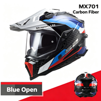 Nouveau casque de moto intégral en fibre de carbone LS2 MX701 pour la route, le motocross et les courses, double visière anti-buée, homologué ECE, toutes saisons