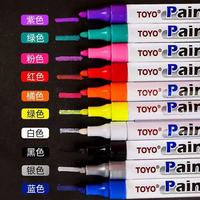 Lot de 12 marqueurs permanents blancs à pointe ronde en acrylique, non effaçables, à base d'huile, imperméables, 6 mm, pour dessin sur papier