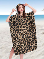New Summer Aztec Camo Leopard Print Adults Hooded Beach Towel