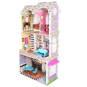 Großhandel New Design Triple Floors Spielschule Miniatur Holz Puppenhaus für Geschenke