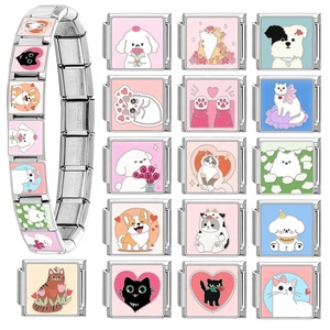 Nueva Pulsera de Charms Italianos de Acero Inoxidable para Mascotas (Perros y Gatos) - Diseño de San Valentín, No se Deslustra - Product Image 2