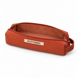 Pochette à crayons en néoprène terre cuite 25x9x4cm avec fermeture éclair et dragonne, organiseur fin pour pinceaux cosmétiques, logo personnalisé OEM ODM faible MOQ - Product Image 4