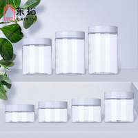 Pot en PET pour crème avec couvercle en plastique, qualité alimentaire, 100g, 120g, 150g, 200g, 250g, 300g, 350g