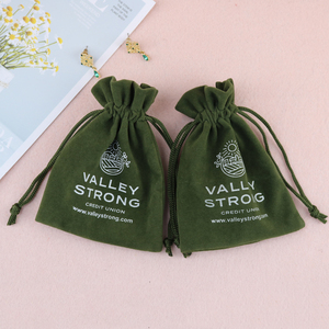 Factory Wholesale Soft Velvet Drawstring Bag Reusable Velour <b>Gift</b> Bag for Luxury Jewelry Packaging with Custom logo - Product Image 1