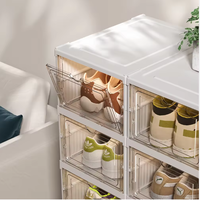 Style debout boîte à chaussures affichage en plastique armoire à chaussures blanc multi-couche pliable conteneur maison salon