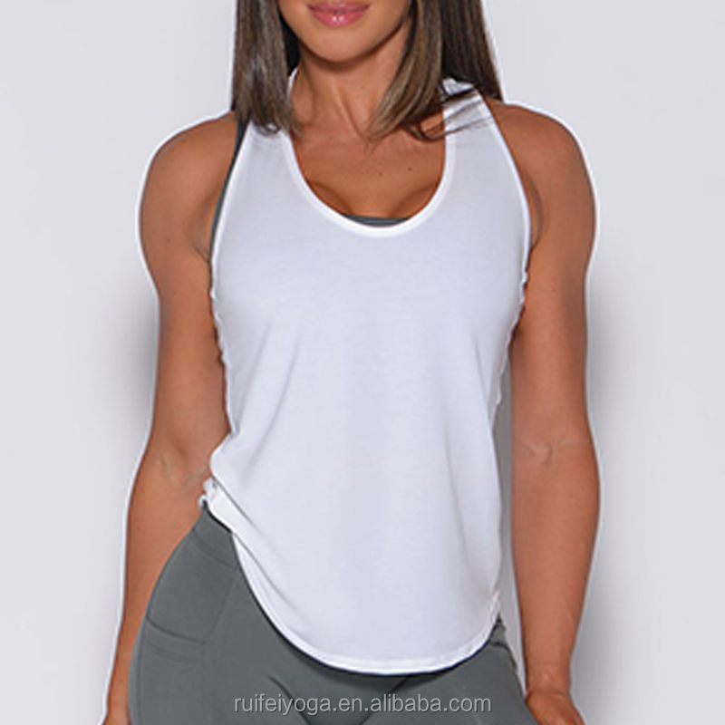 Custom Logo Stringer Vest Singlet Gym Workout Fitness Sleeveless Tank Top Ladies Yoga Active Loose Fit Racerback Women Tank Tops