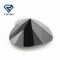 Qualité 5A 3x3mm-12x12mm, couleur noire, coupe de cœur, zircone cubique, pierres précieuses artificielles en vrac découpées à la machine, pierres CZ en forme de cœur