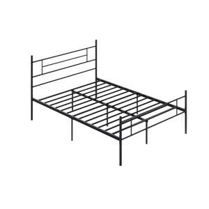 Moderne <span class=keywords><strong>Black</strong></span> <span class=keywords><strong>Metal</strong></span> Platform Bed Frame Met Vintage Stijl Hoofdeinde En Treeplank Voor Slaapkamer - Product Image 6