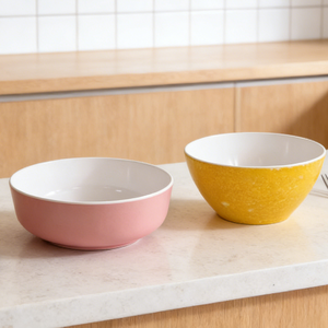 Tazón hondo <span class=keywords><strong>de</strong></span> melamina <span class=keywords><strong>de</strong></span> 6 pulgadas, bicolor, salmón/blanco, para pasta, sopa, fideos y ensalada. - Product Image 3