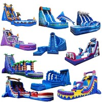 Toboggan gonflable professionnel grand format, imperméable, arc-en-ciel, personnalisé OEM, pour parcs d'attractions