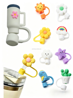 Capuchons de paille en silicone mignons, compatibles avec les gobelets, protège-pailles anti-poussière pour poignée de gobelet, réutilisables et écologiques