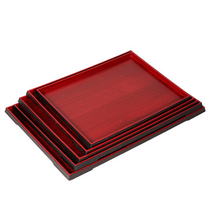 ถาดเสิร์ฟทรงสี่เหลี่ยมสีแดงลายเส้น สำหรับใช้ในโรงแรม ใส่กาแฟ ชา - Product Image 4