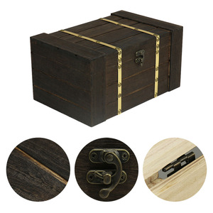 Cổ điển bán buôn Antique handmade kho báu ngực đồ trang sức Key Hộp Quà Tặng bằng gỗ - Product Image 4