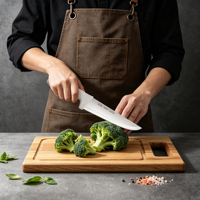 Couteau à découper la viande TUOMEI en acier inoxydable de 8 pouces avec manche en plastique pour cuisine turque