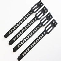 Attaches de câbles trapézoïdales noires en PE écologiques, réutilisables, en plastique, pour faisceaux de câbles, vente en gros directe
