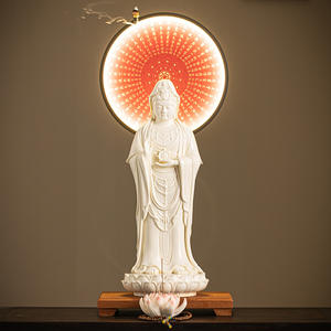 Dehua porcelana blanca hogar santuario ornamento Putuo montaña Nanhai Guanyin estatua Bodhisattva estatua de <span class=keywords><strong>Buda</strong></span> para adoración - Product Image 4