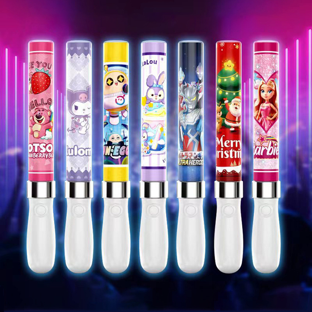 Low moq custom logo printing star shape led light stick kpop glowing lightstick for concert