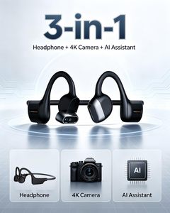 หูฟังแบบส่งเสียงผ่านกระดูก 4K แบบแฮนด์ฟรี หูฟังแบบเปิดหูสำหรับเล่นกีฬา พร้อมกล้องและฟังก์ชัน AI - Product Image 2