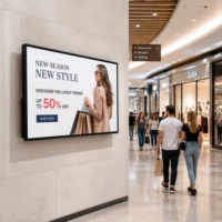 Letreros para Centros Comerciales con Antireflejo AR de 43 y 55 Pulgadas |   Pantalla de Pared 4K de Alto Contraste para Publicidad en Pasillos de Centros Comerciales