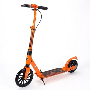 Trottinette pliable légère A2520D avec suspension avant, frein arrière à pied, design moderne, roues en PU, <span class=keywords><strong>orange</strong></span> vif pour enfants - Product Image 2