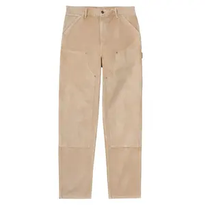 Pantaloni personalizzati da uomo color kaki con doppio ginocchio pantaloni da pittore in denim da carpentiere jeans cargo di tendenza per pantaloni cargo da uomo