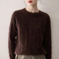 Jxwatcher Vente en gros 100% Cachemire Tricoté Manteau Automne Câble Personnalisé Hiver Femme Pull Pur Cachemire de Mongolie 100% Pulls en Cachemire