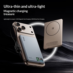 พาวเวอร์แบงค์แม่เหล็กอะลูมิเนียมอัลลอยด์บางเฉียบขายดี 5000mAh ชาร์จเร็ว 20W รองรับการสกรีนโลโก้ ดีไซน์บางเบา - Product Image 3