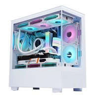 GAMDIAS ATX Mid-Tower Gaming PC Case Full View Tempered Glass Desktop Cabinet Front Side Panel Steel Construction