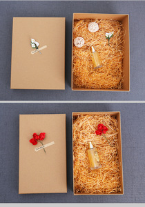 Thêm logo của bạn tùy chỉnh phong cách retro hình chữ nhật vuông chất lượng cao Kraft bao bì các tông hộp với hoa trang trí cho món quà - Product Image 5